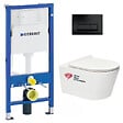 GEBERIT - Pack WC bati-support Geberit + WC sans bride Swiss Aqua Technologies + abattant ultra-fin (BREVISGEB10-SP) - vignette