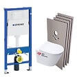 GEBERIT - Pack WC Bati-support Geberit Duofix UP100 + Cuvette SAT Infinitio sans bride + Set d'habillage + Plaque blanche - vignette