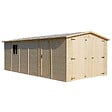 TIMBELA - TIMBELA M102 - GARAGE en bois Naturel - H222xL616xl324 cm / 18 m² - vignette