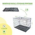 PAITSY - Cage pour chien Fortressoo2XL, caisse de transport pour grand chien 122x75x84cm, pliable, 2 portes, plateau amovible, utilisation interieur, Paitsy - vignette