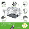 PAITSY - Cage pour chien FortressooS, caisse de transport pour chien et chiot 60x43x49cm, pliable, 2 portes, plateau amovible, utilisation interieur, Paitsy - vignette