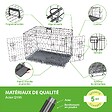 PAITSY - Cage pour chien FortressooM, caisse de transport pour chien et chiot 75x47x54cm, pliable, 2 portes, plateau amovible, utilisation interieur, Paitsy - vignette
