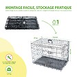PAITSY - Cage pour chien FortressooM, caisse de transport pour chien et chiot 75x47x54cm, pliable, 2 portes, plateau amovible, utilisation interieur, Paitsy - vignette