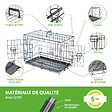 PAITSY - Cage pour chien FortressooXS, caisse de transport pour chien et chiot 56x33x41cm, pliable, 2 portes, plateau amovible, utilisation interieur, Paitsy - vignette