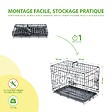 PAITSY - Cage pour chien FortressooXS, caisse de transport pour chien et chiot 56x33x41cm, pliable, 2 portes, plateau amovible, utilisation interieur, Paitsy - vignette