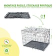 PAITSY - Cage pour chien FortressooXL, caisse de transport pour chien moyen 107x71x77cm, pliable, 2 portes, plateau amovible, utilisation interieur, Paitsy - vignette