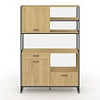ID MARKET - Buffet de cuisine 120 CM DETROIT meuble 3 portes + 1 tiroir design industriel - vignette
