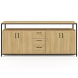ID MARKET - Buffet 180 cm DETROIT XXL 4 portes et tiroirs design industriel - vignette