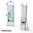 AICA SANITAIRE - AICA Miroir sur pied et Psyché 50 x 150 cm (L x H), miroir complet noir - vignette