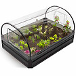 ID MARKET - Kit complet 3 bacs métal modulables carrés potager et serre à tomates + treillis + housse - vignette