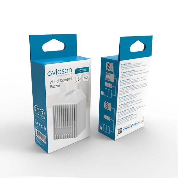 AVIDSEN - Carillon filaire en 230 V à  câbler avec bouton d'appel non fourni - Avidsen - 102313 - - large