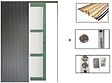 GD MENUISERIES - Porte Coulissante Vert Sauge RAL 6021 Vitrée H204 x L83 cm, Galandage, kit de finition - vignette