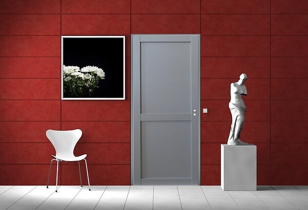 GD MENUISERIES - Bloc Porte Athena Gris Clair 2 panneaux H204 x L83 cm Côte Tableau P.Gauche - large