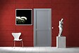 GD MENUISERIES - Bloc Porte Athena Gris Clair 2 panneaux H204 x L83 cm Côte Tableau P.Gauche - vignette