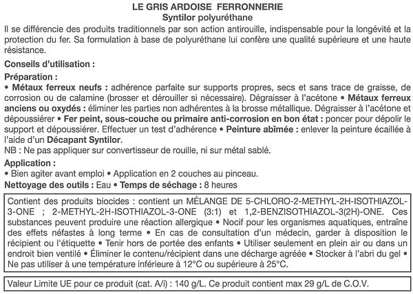 CENTRALE BRICO - Peinture ferronnerie extérieur SYNTILOR, gris ardoise, 0.25 l - large