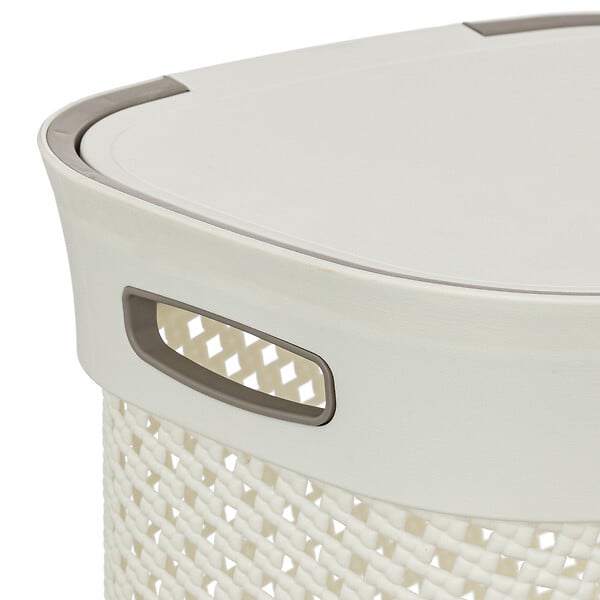 5 FIVE SIMPLY SMART - Panier à linge 60L en Polypropylène Beige Lin - large