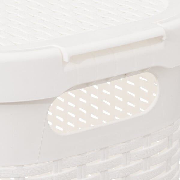 5 FIVE SIMPLY SMART - Panier à linge 40L en Polypropylène Blanc - large