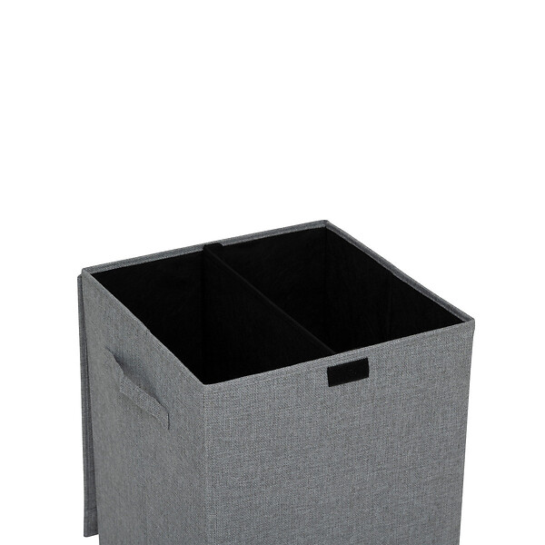 5 FIVE SIMPLY SMART - Panier à linge Gris 74L avec 2 compartiments H 60 cm - large