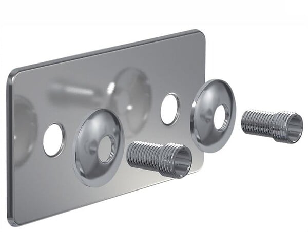 WATTS - Cache de finition ROBIFIX inox - Modèle entraxe 50mm - Longueur 150mm - Largeur 122mm - alimentation avec robinets d'arrêts M1/2"-M3/8" - large