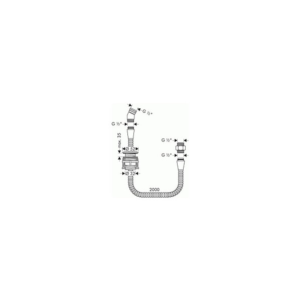 HANSGROHE - Hansgrohe Support de douchette encastré (28307000) - large