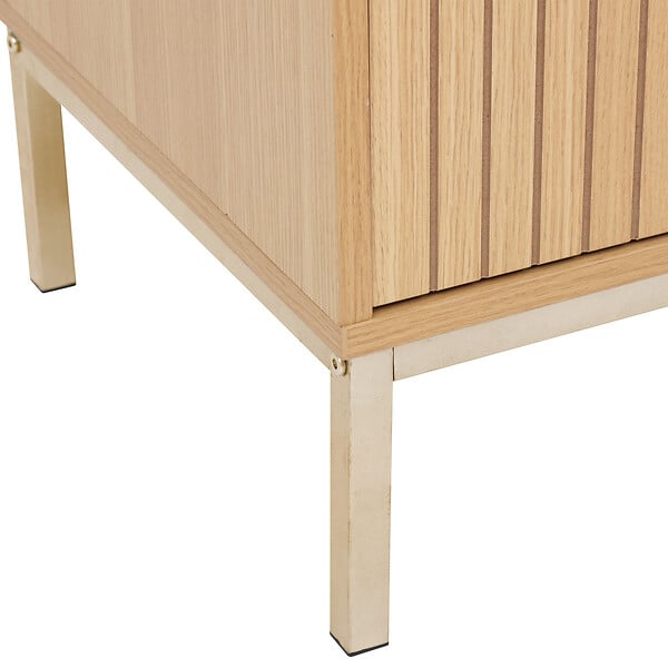 5 FIVE SIMPLY SMART - Meuble TV 2 portes et 1 niche avec étagère L 120 cm -  Naturel - large