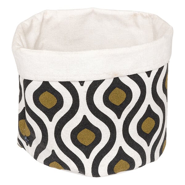ATMOSPHERA - Lot de 2 Paniers de rangement en tissu noir et blanc motif rétro - large