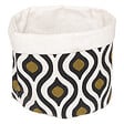 ATMOSPHERA - Lot de 2 Paniers de rangement en tissu noir et blanc motif rétro - vignette
