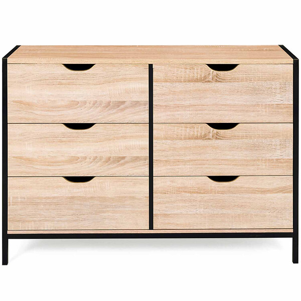 ID MARKET - Commode 6 tiroirs DETROIT 115 cm design industriel - large