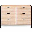 ID MARKET - Commode 6 tiroirs DETROIT 115 cm design industriel - vignette