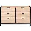 ID MARKET - Commode 6 tiroirs DETROIT XXL 140 cm design industriel - vignette