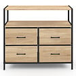ID MARKET - Commode 4 tiroirs en tissu UTAH 80 cm meuble de rangement design industriel - vignette