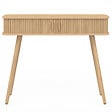 ID MARKET - Console 2 portes coulissantes ROMIE lattes tasseau bois coloris chêne - vignette