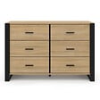 ID MARKET - Commode 6 tiroirs ONYX 115 cm bois et noir - vignette