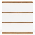 ID MARKET - Commode 3 tiroirs TOMI 78 cm façon hêtre et blanc - vignette