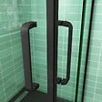 AICA SANITAIRE - AICA cabine de douche Noire 90x90x195cm cabine de douche battante l'accès d'angle en 8mm verre anticalcaire - vignette