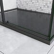 AICA SANITAIRE - AICA cabine de douche coulissante 100x90x200cm porte de douche + paroi latérale Hauteur 200cm En 8mm verre anticalcaire profilé noir mat - vignette