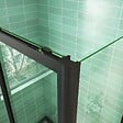 AICA SANITAIRE - AICA cabine de douche coulissante 140x80x195cm porte de douche avec l'amortisseur 140cm cabine de douche Noire en 8mm verre anticalcaire - vignette
