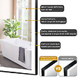 AICA SANITAIRE - AICA Miroir de salle de bain LED 70x50cm avec cadre noir à angle droit, 3 couleurs + anti-buée + mémoire + gradation infinie - vignette