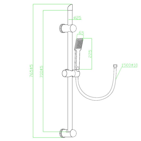ESSEBAGNO - Quartos ensemble de douche chromé 3 pièces - large