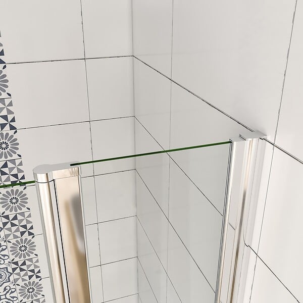 AICA SANITAIRE - AICA Porte de douche pivotante en 6mm verre securit anticalcaire porte de douche 100cm avec 1 élément fixe Hauteur 187cm - large