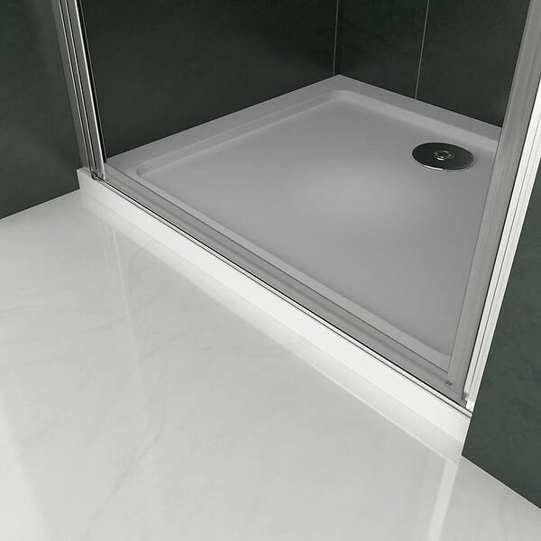 AICA SANITAIRE - AICA porte de douche pivotante 70x185cm en niche en verre bande central dépoli anticalcaire Installation à Gauche - large
