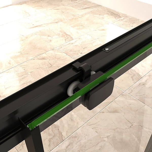 AICA SANITAIRE - AICA porte de douche noire 160x195cm porte de douche avec l'amortisseur porte de douche coulissante en 8mm verre anticalcaire - large