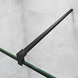 AICA SANITAIRE - AICA paroi de douche noire 100x200cm paroi de douche à l'italienne en 8mm verre anticalcaire avec barre de fixation noire 90cm en carré - vignette