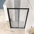 AICA SANITAIRE - AICA porte de douche noire 140x195cm porte de douche avec l'amortisseur porte de douche coulissante en 8mm verre anticalcaire - vignette