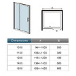 AICA SANITAIRE - AICA porte de douche noire 140x195cm porte de douche avec l'amortisseur porte de douche coulissante en 8mm verre anticalcaire - vignette