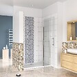AICA SANITAIRE - AICA Porte de douche pivotante en 6mm verre securit anticalcaire porte de douche 120cm avec 1 élément fixe Hauteur 187cm - vignette