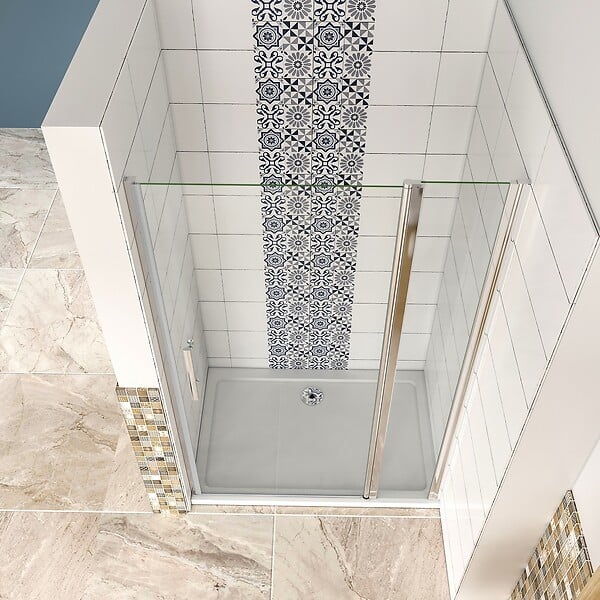 AICA SANITAIRE - AICA Porte de douche pivotante en 6mm verre securit anticalcaire porte de douche 120cm avec 1 élément fixe Hauteur 187cm - large