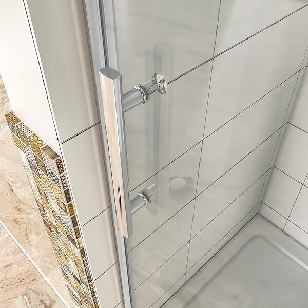 AICA SANITAIRE - AICA Porte de douche pivotante en 6mm verre securit anticalcaire porte de douche 120cm avec 1 élément fixe Hauteur 187cm - large