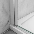 AICA SANITAIRE - AICA porte de douche battante 100x180cm profilé blanc en 5mm verre anticalcaire porte de douche Hauteur 180cm Installation en niche - vignette