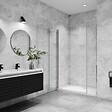AICA SANITAIRE - AICA porte de douche pivotante 100x195cm porte de douche pliante avec un élément fixe en 6mm verre anticalcaire - vignette